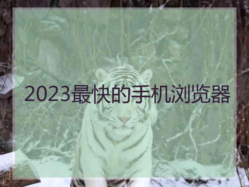 2023最快的手机浏览器