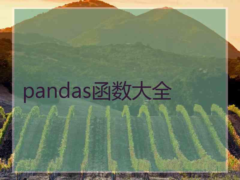 pandas函数大全