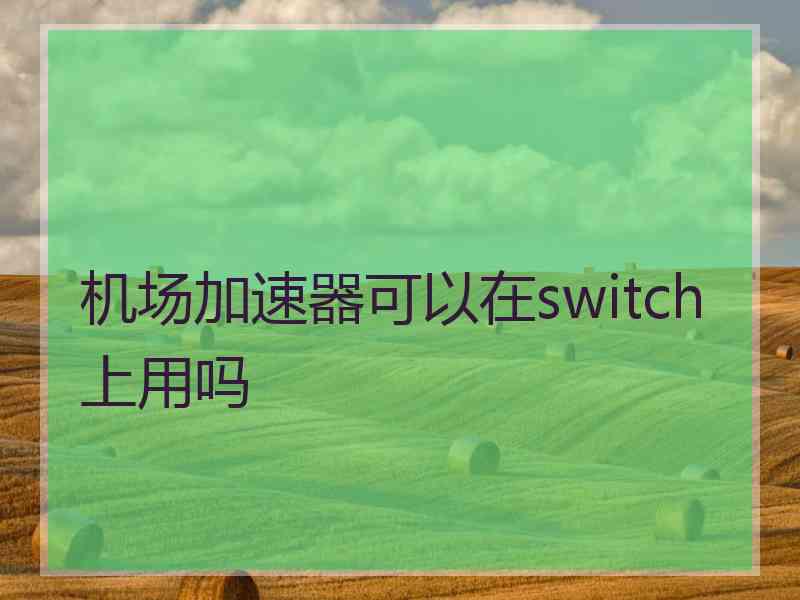 机场加速器可以在switch上用吗