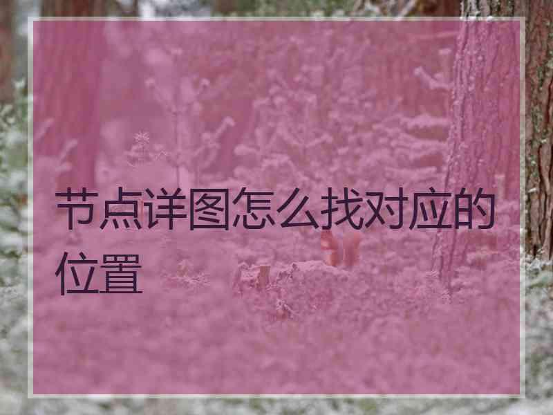 节点详图怎么找对应的位置