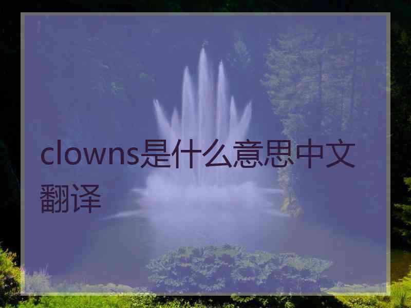 clowns是什么意思中文翻译