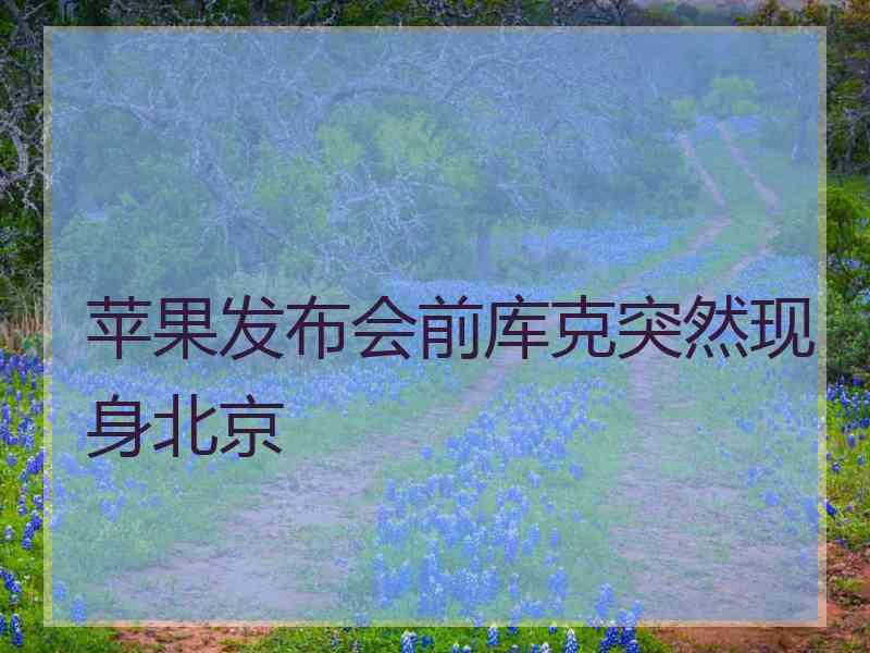 苹果发布会前库克突然现身北京