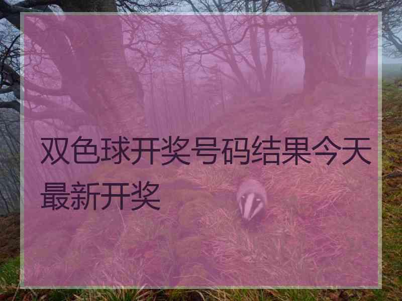 双色球开奖号码结果今天最新开奖