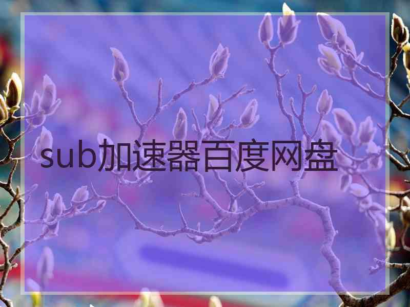 sub加速器百度网盘