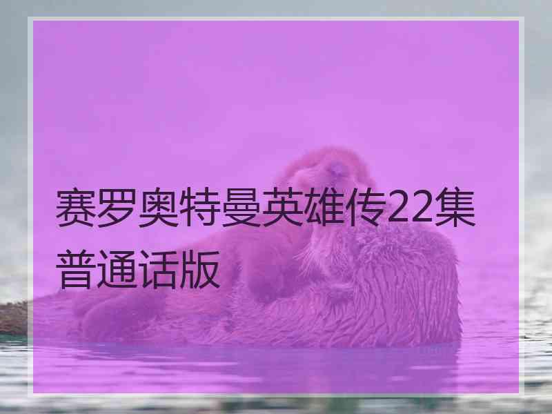 赛罗奥特曼英雄传22集普通话版