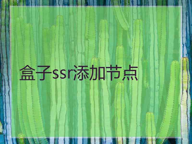 盒子ssr添加节点