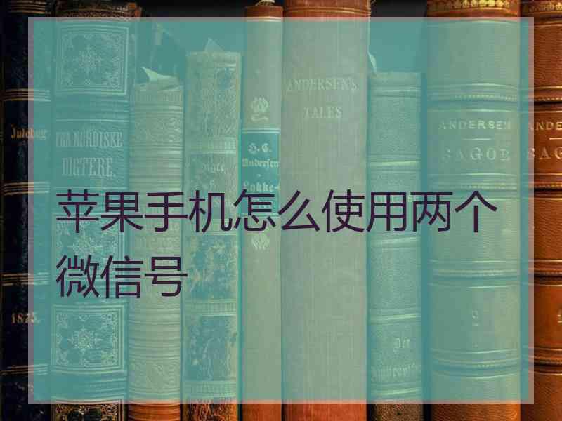 苹果手机怎么使用两个微信号