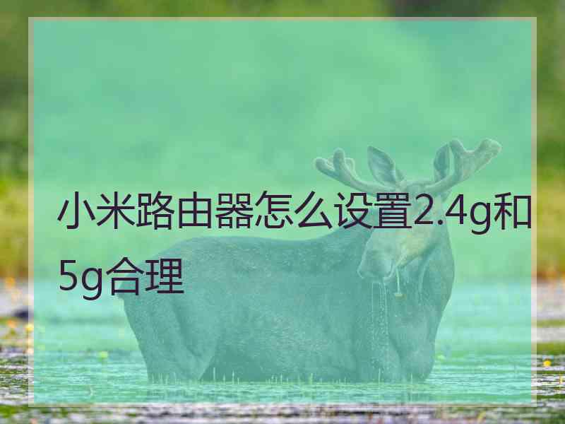 小米路由器怎么设置2.4g和5g合理