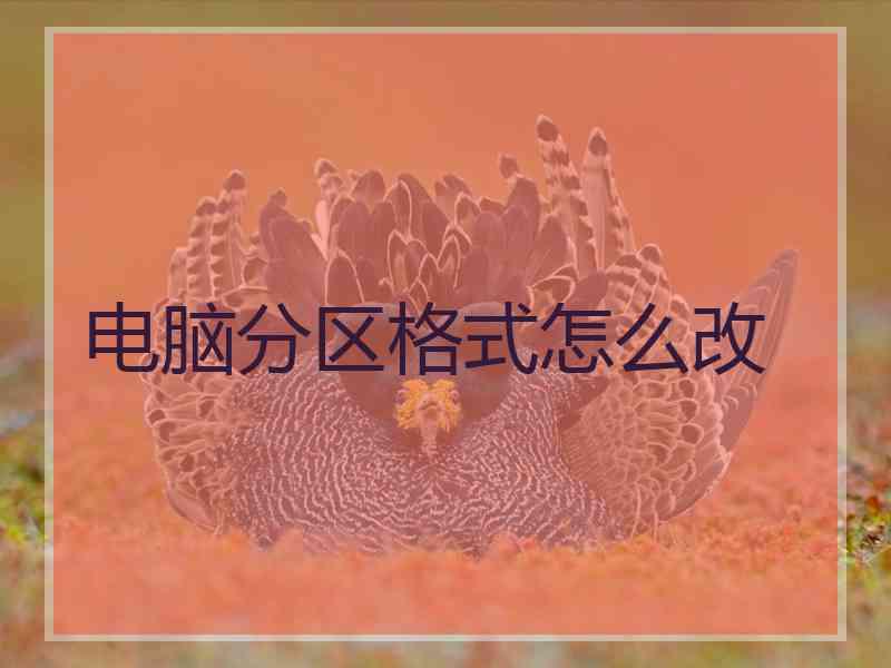 电脑分区格式怎么改