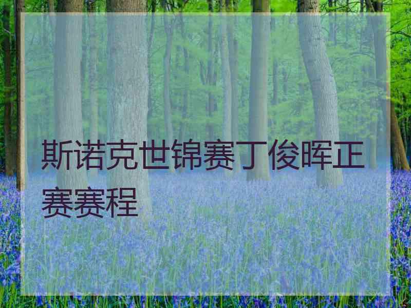 斯诺克世锦赛丁俊晖正赛赛程