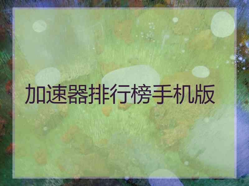 加速器排行榜手机版