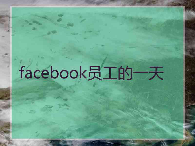 facebook员工的一天