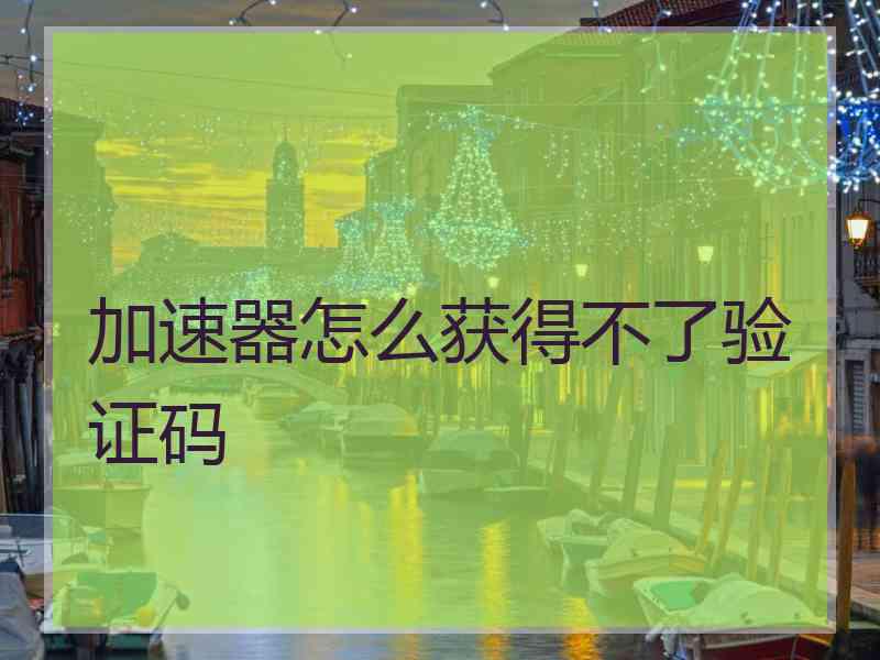 加速器怎么获得不了验证码