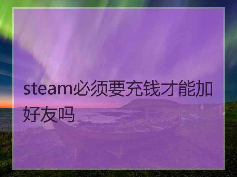 steam必须要充钱才能加好友吗