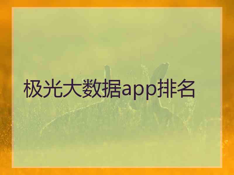 极光大数据app排名