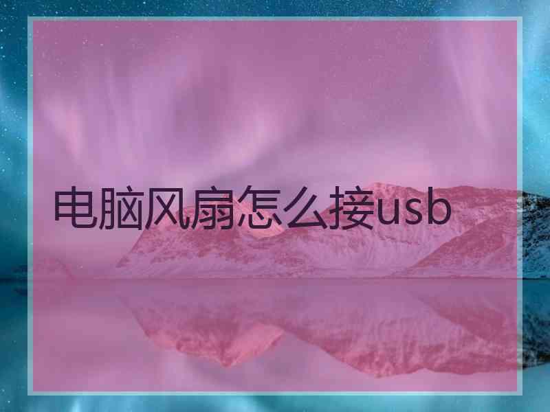 电脑风扇怎么接usb