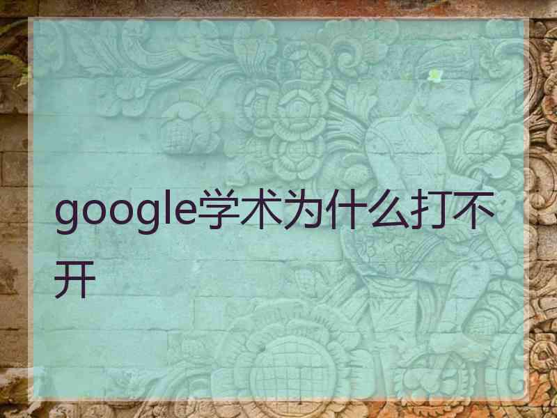 google学术为什么打不开