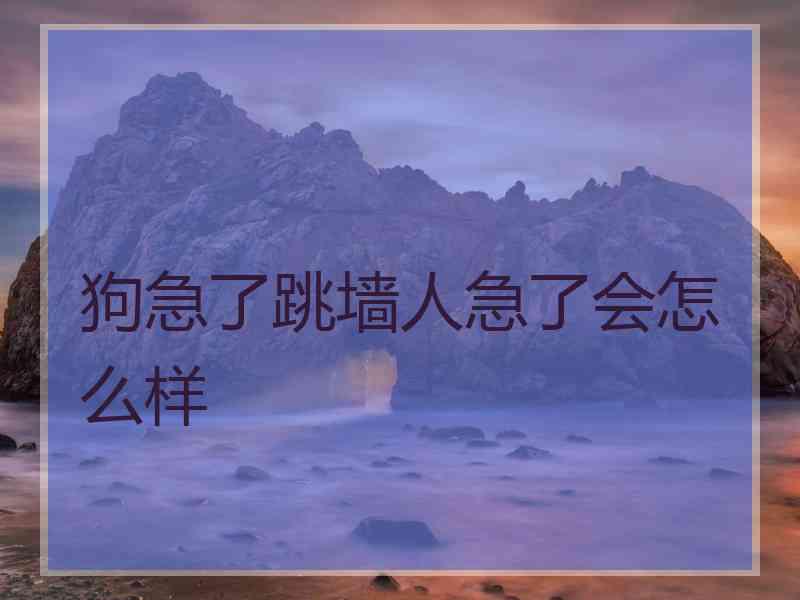 狗急了跳墙人急了会怎么样