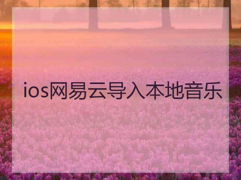 ios网易云导入本地音乐