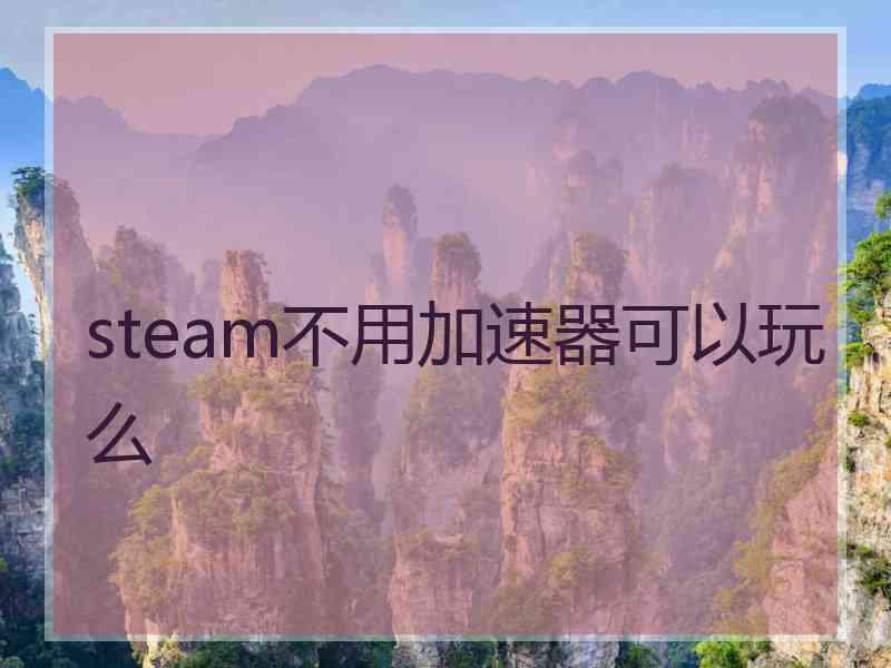 steam不用加速器可以玩么