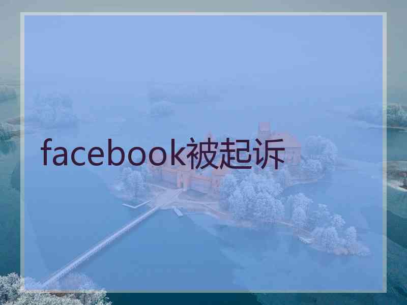 facebook被起诉