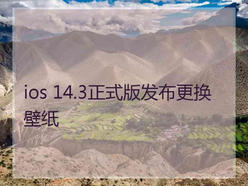 ios 14.3正式版发布更换壁纸