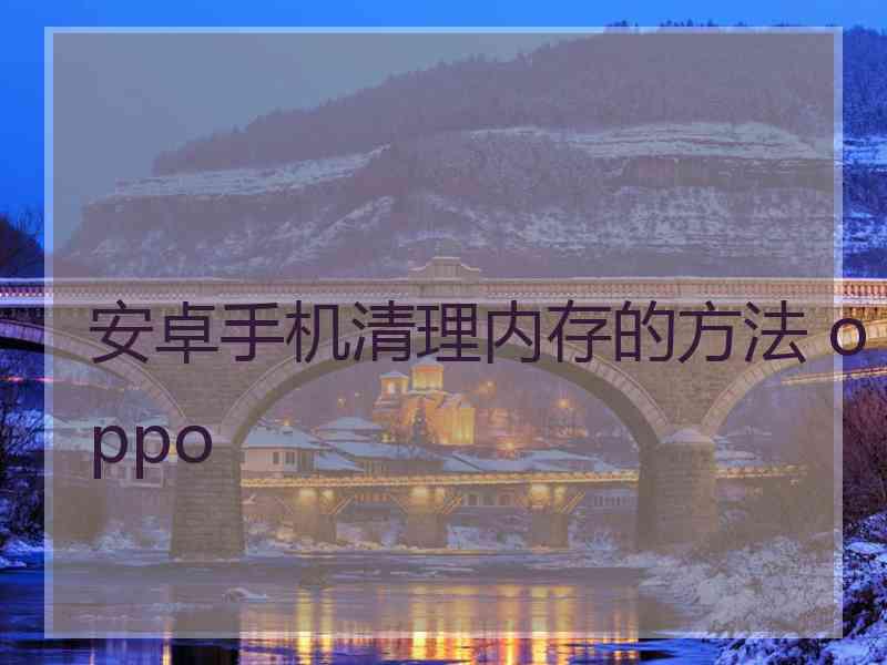 安卓手机清理内存的方法 oppo