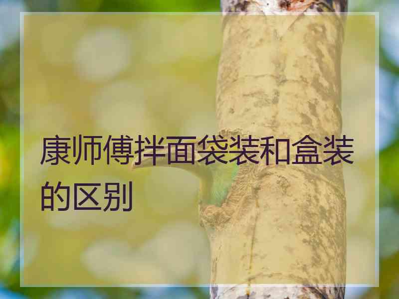 康师傅拌面袋装和盒装的区别