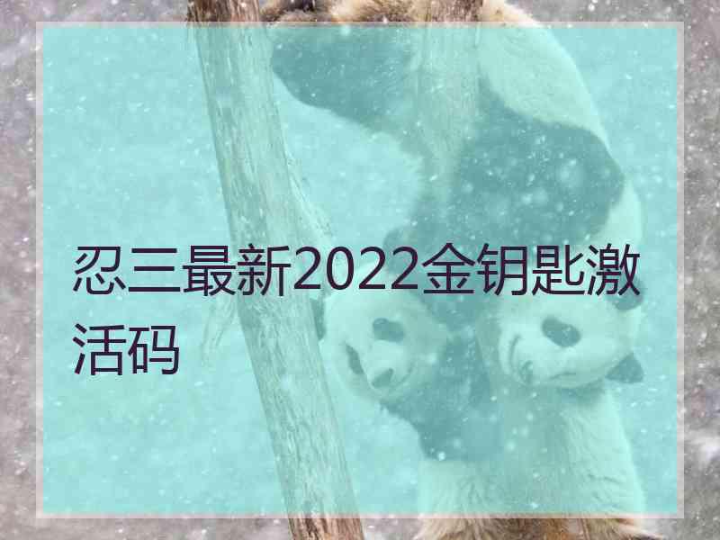 忍三最新2022金钥匙激活码