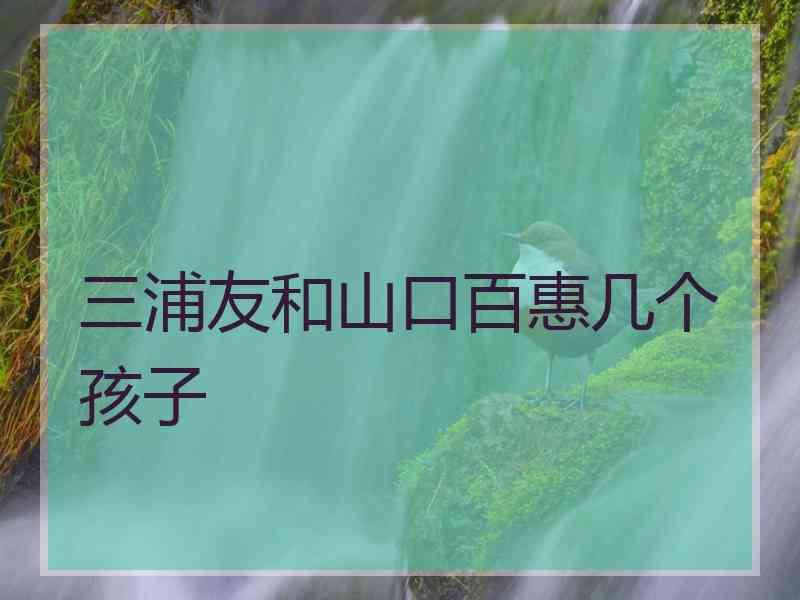 三浦友和山口百惠几个孩子