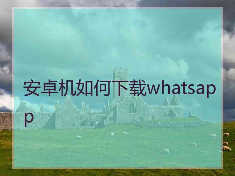 安卓机如何下载whatsapp