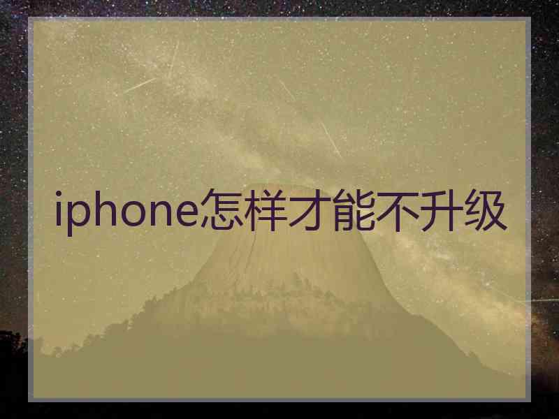 iphone怎样才能不升级