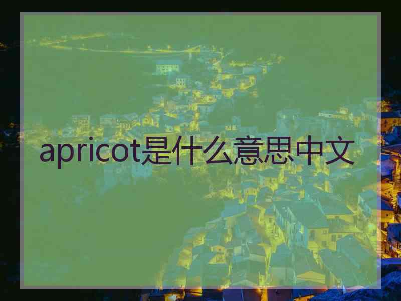 apricot是什么意思中文