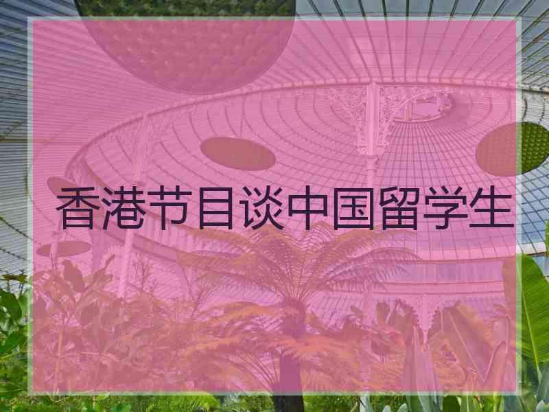 香港节目谈中国留学生