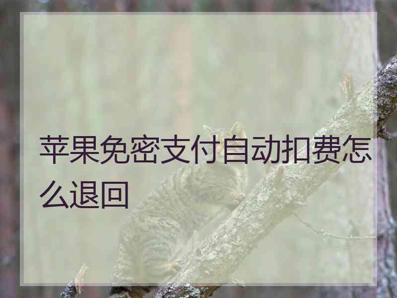 苹果免密支付自动扣费怎么退回