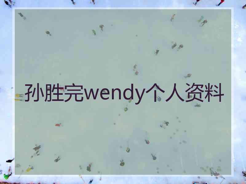 孙胜完wendy个人资料