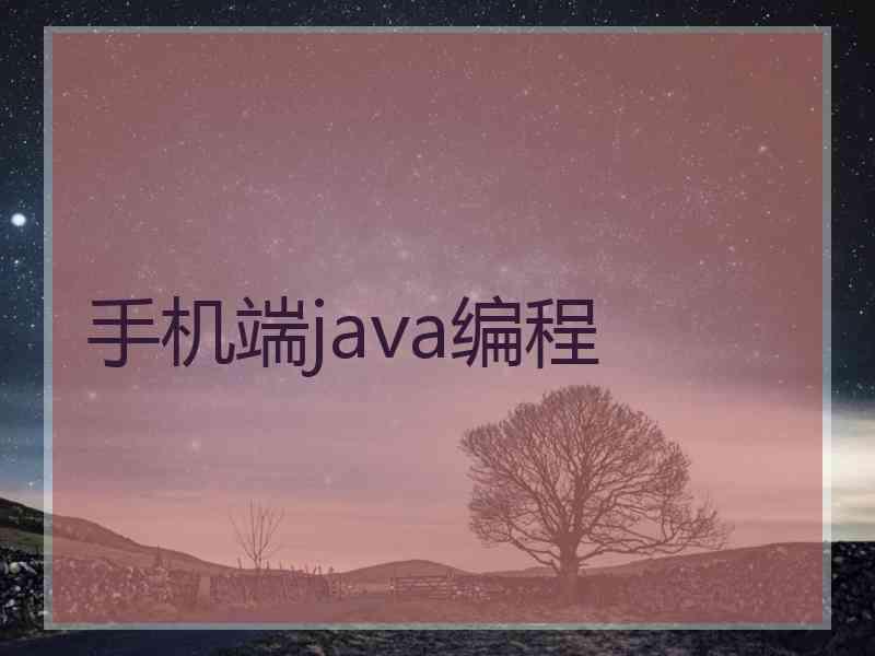 手机端java编程