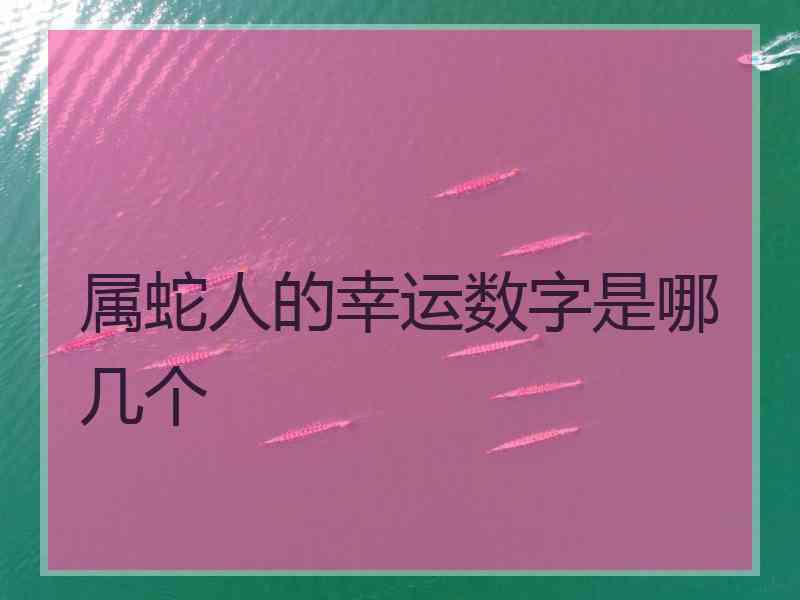 属蛇人的幸运数字是哪几个