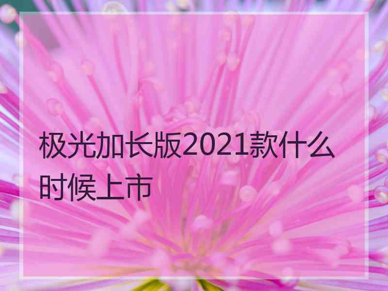 极光加长版2021款什么时候上市