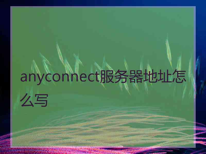 anyconnect服务器地址怎么写