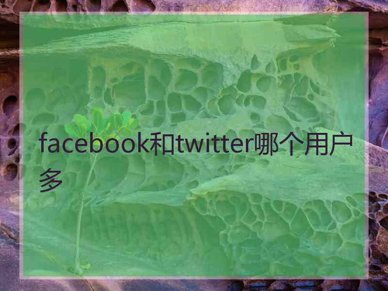 facebook和twitter哪个用户多