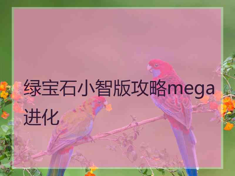 绿宝石小智版攻略mega进化