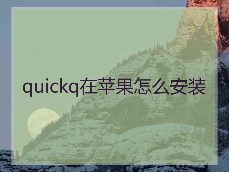 quickq在苹果怎么安装