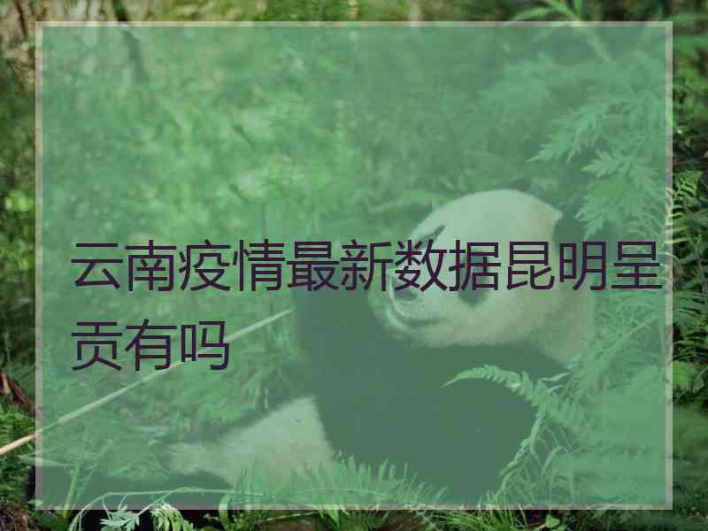 云南疫情最新数据昆明呈贡有吗