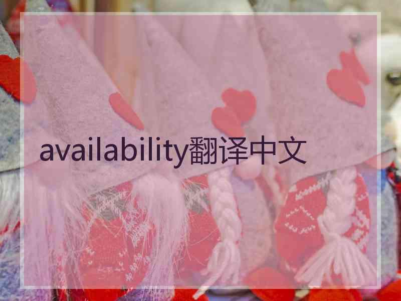 availability翻译中文