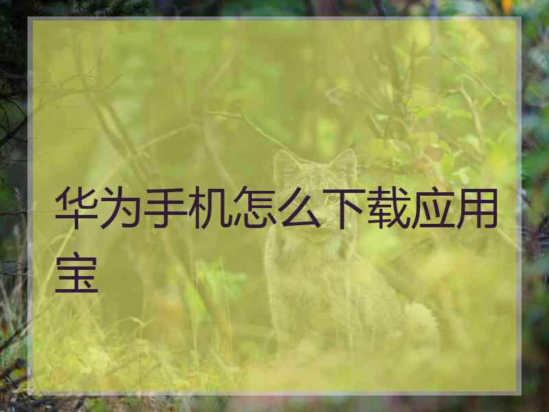 华为手机怎么下载应用宝