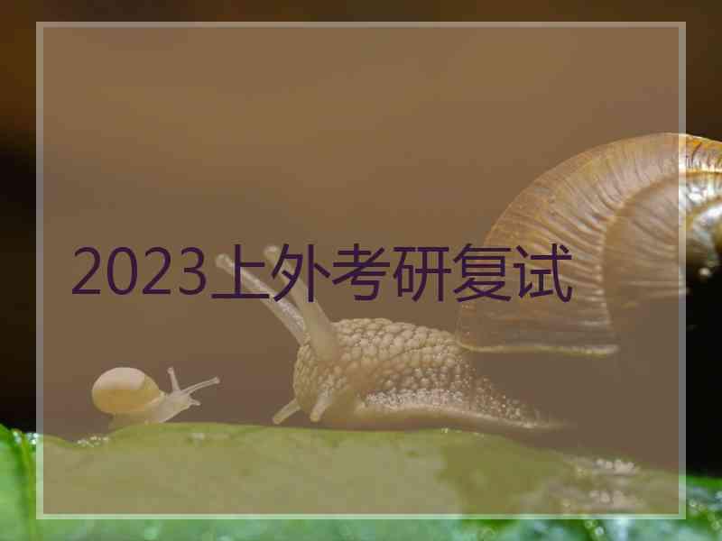 2023上外考研复试