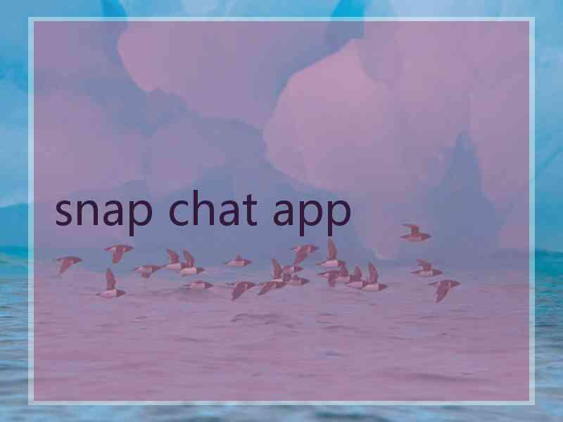 snap chat app