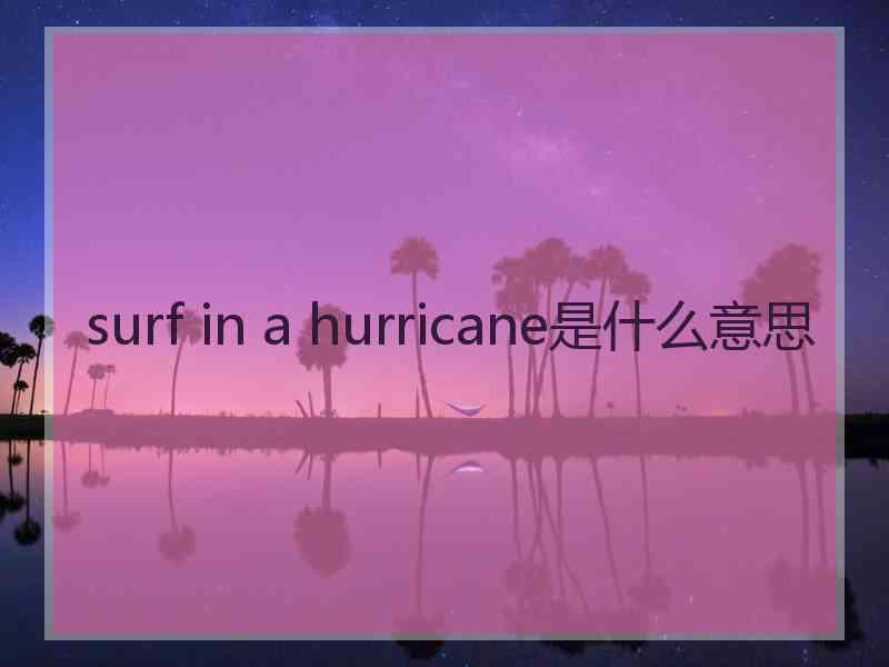 surf in a hurricane是什么意思