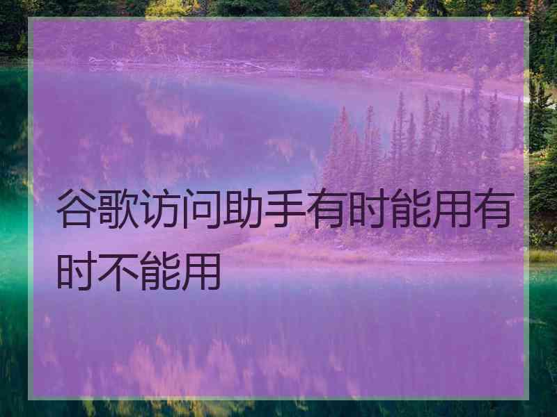 谷歌访问助手有时能用有时不能用